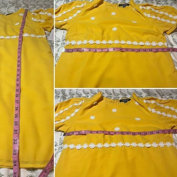 Modcloth How Sweet It Is Shift Dress Sunny Yellow Dress 70s Retro Mini 10 NWT - Picture 13 of 13